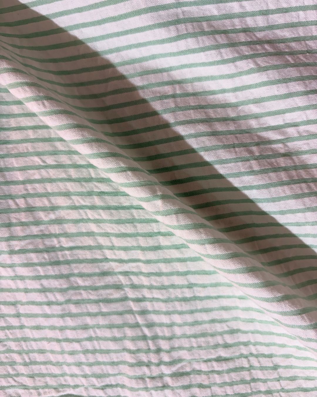 Green & White Strip Fabric FBS00032