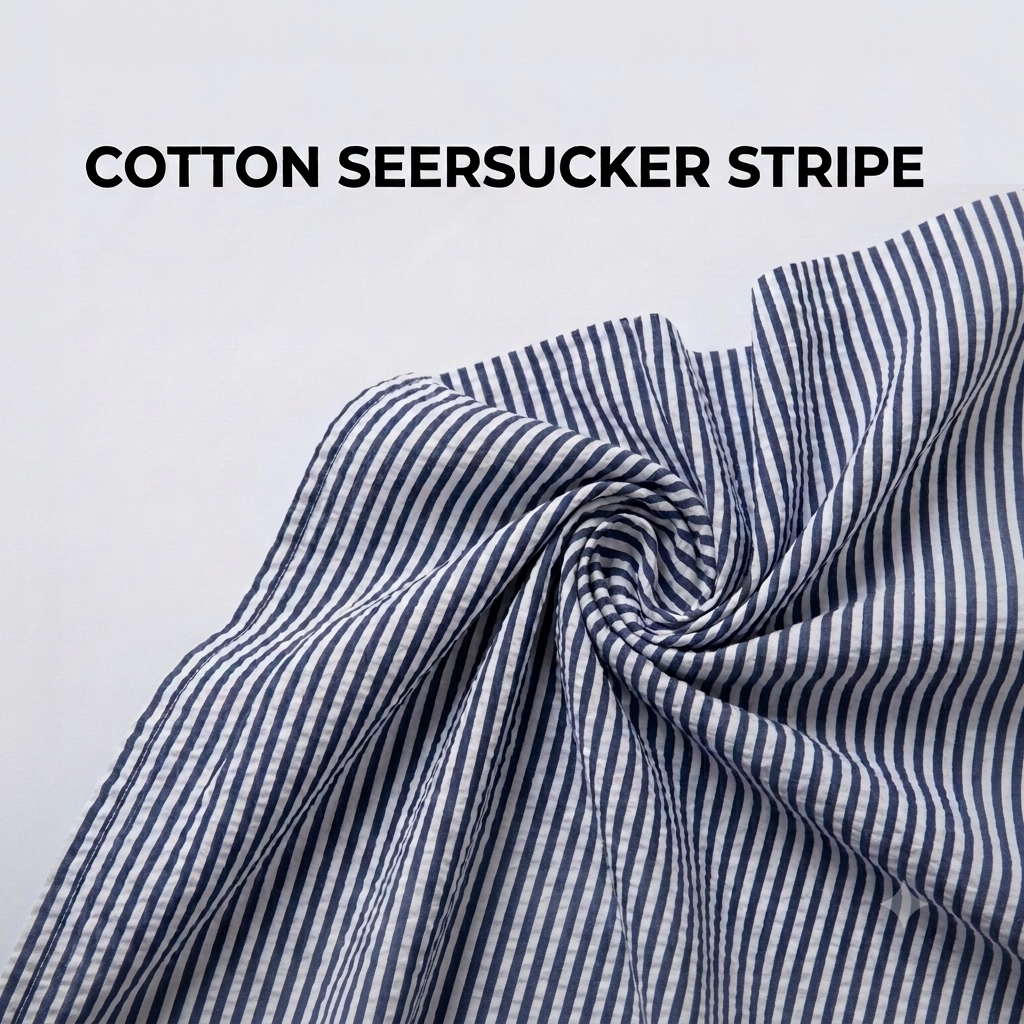 Cotton Seersucker Strip Fabric