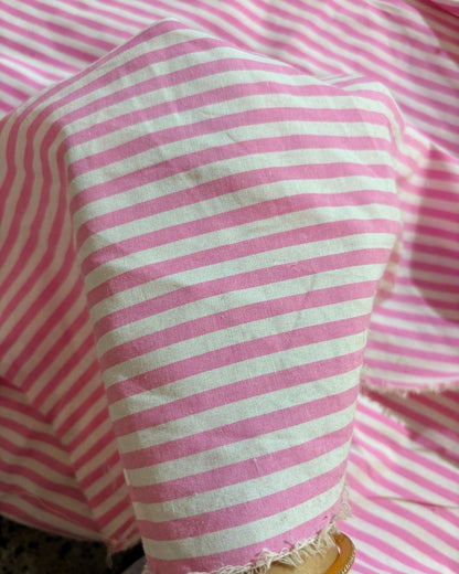 Pink & White Strip Fabric FBS00034