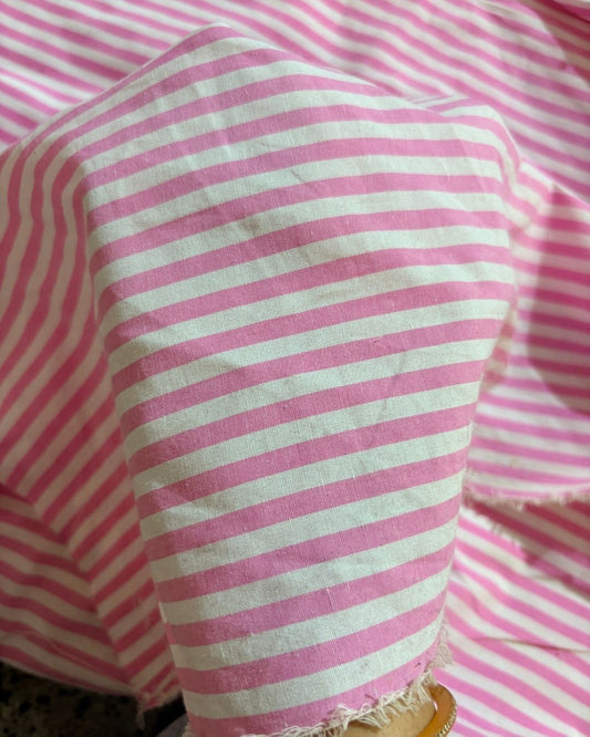 Pink & White Strip Fabric FBS00035