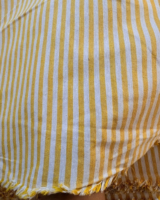 Yellow & White Strip Fabric FBS00039