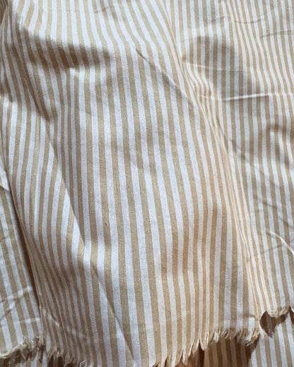Beige & White Strip Fabric FBS00040