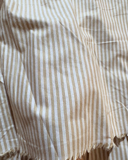 Beige & White Strip Fabric FBS00040