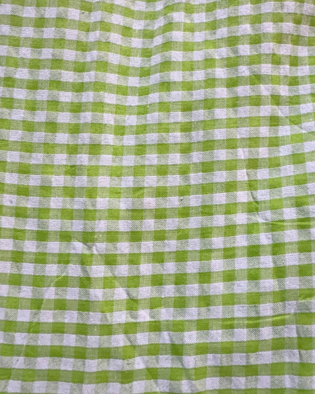 Green & White Check Fabric FBS0004