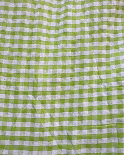 Green & White Check Fabric FBS0004