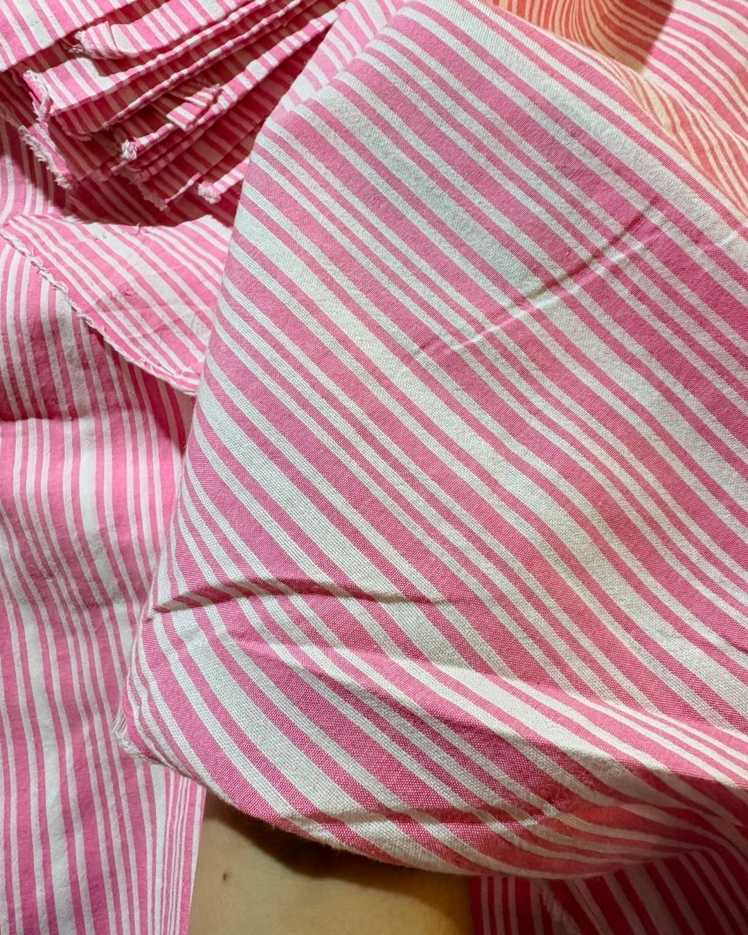 Pink & White Strip Fabric FBS00041