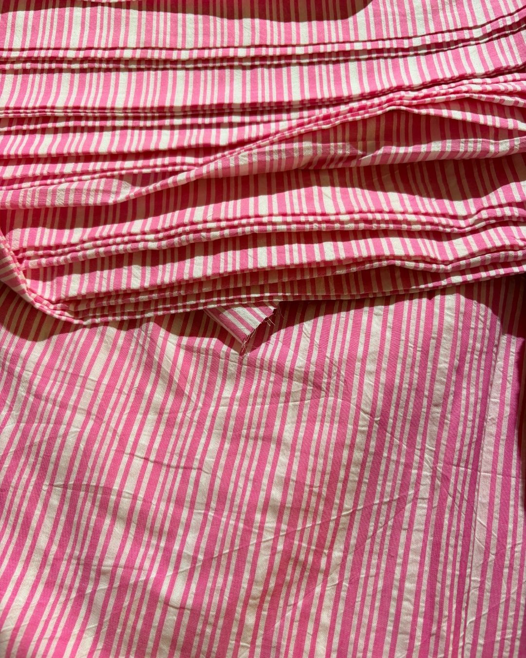 Pink & White Strip Fabric FBS00041