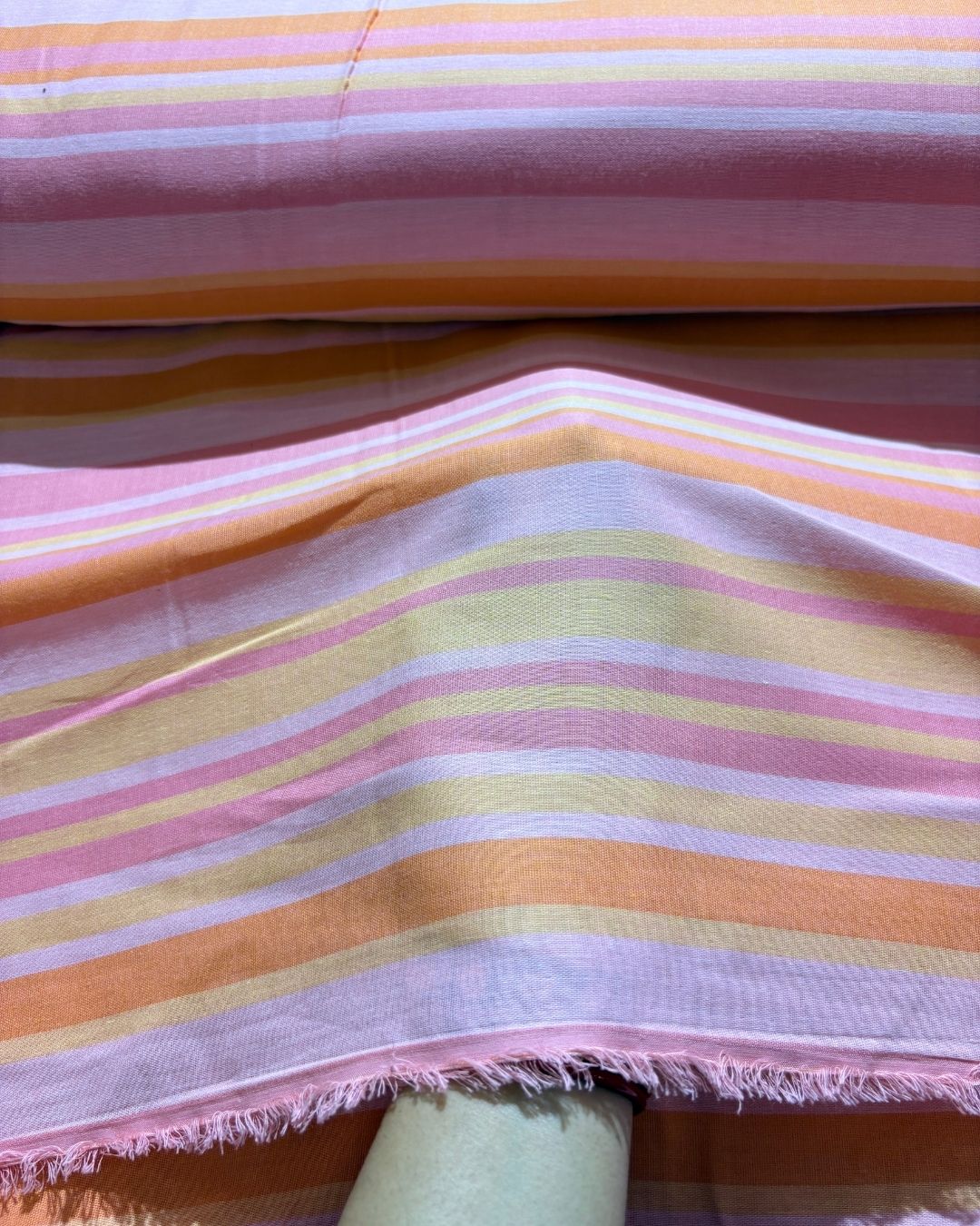 Pink & White Strip Fabric FBS00043
