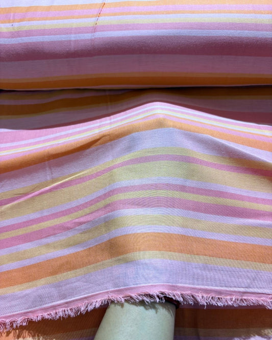 Pink & White Strip Fabric FBS00043