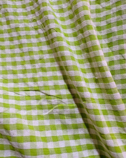 Green & White Check Fabric FBS0004