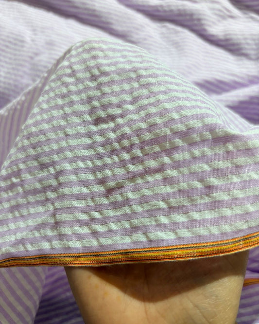 Purple & White Strip Fabric FBS00038