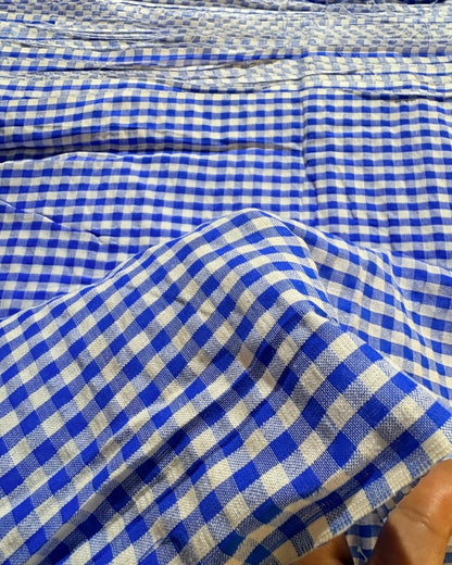 Blue & White Check Fabric FBS0005