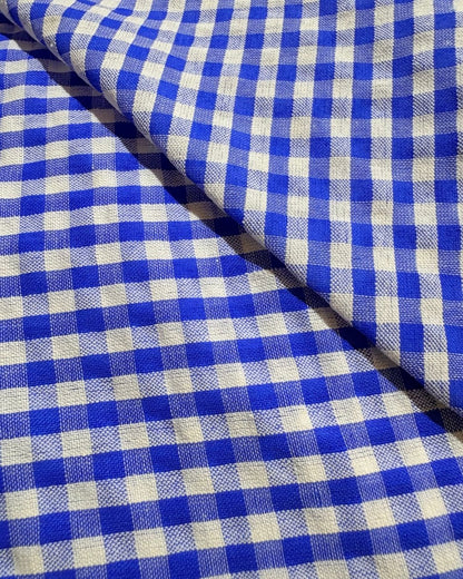 Blue & White Check Fabric FBS0005
