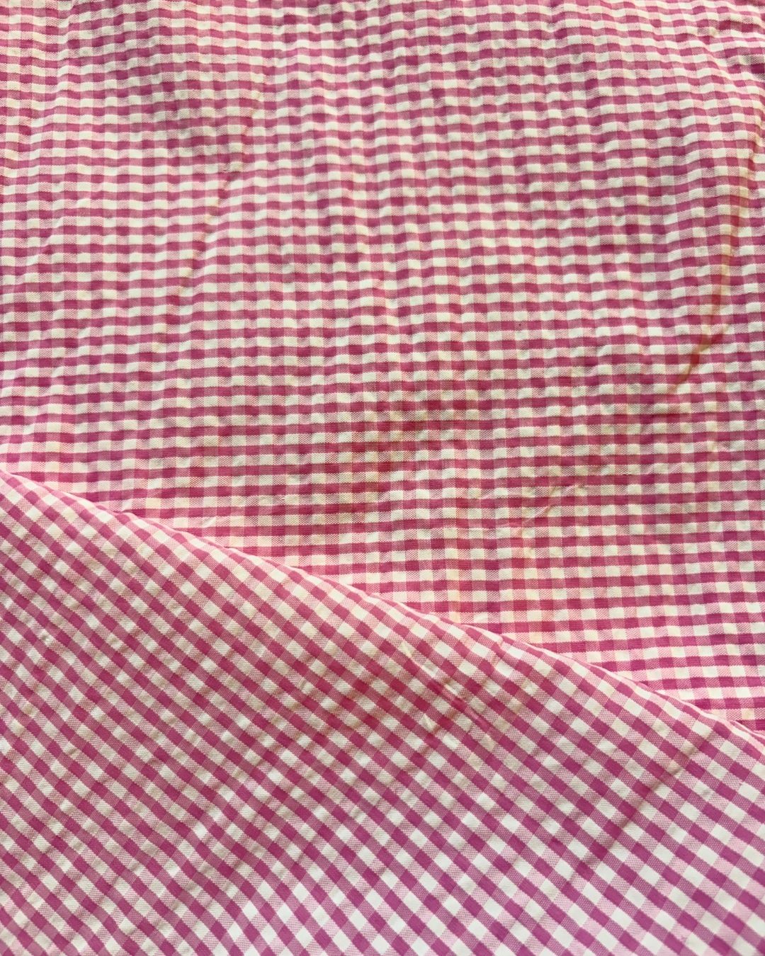 Pink & White Check Fabric FBS0007