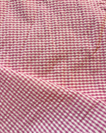 Pink & White Check Fabric FBS0007