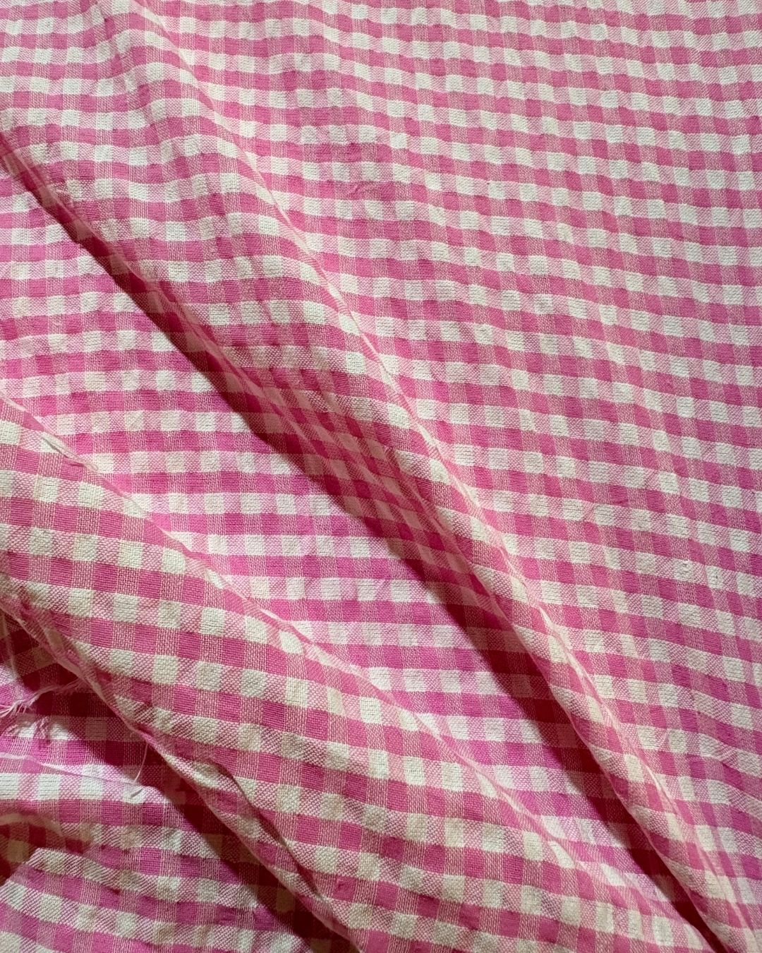 Pink & White Check Fabric FBS00011