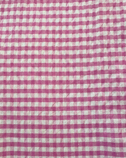 Pink & White Check Fabric FBS00011