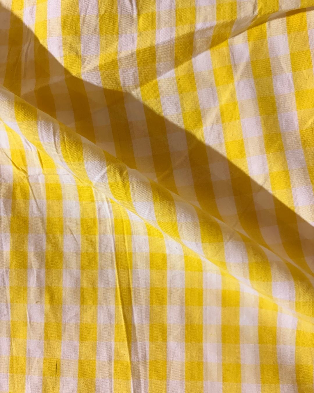 Yellow & White Check Fabric FBS00014