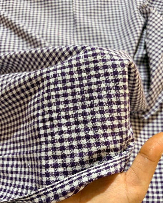 Purple & White Check Fabric FBS00016