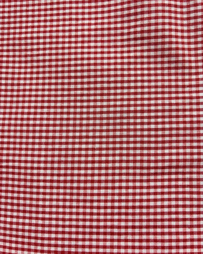 Red & White Gingham Check Fabric FBS0001