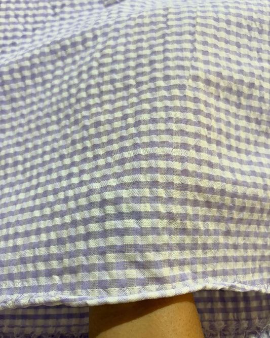 Light Purple & White Check Fabric FBS00017