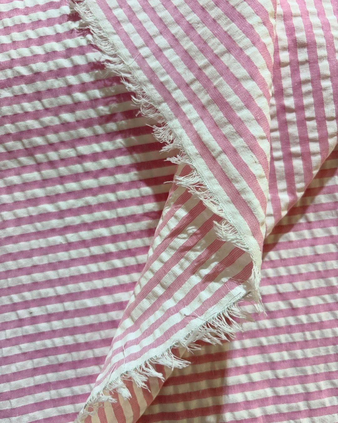 Pink & White Strip Fabric FBS00018
