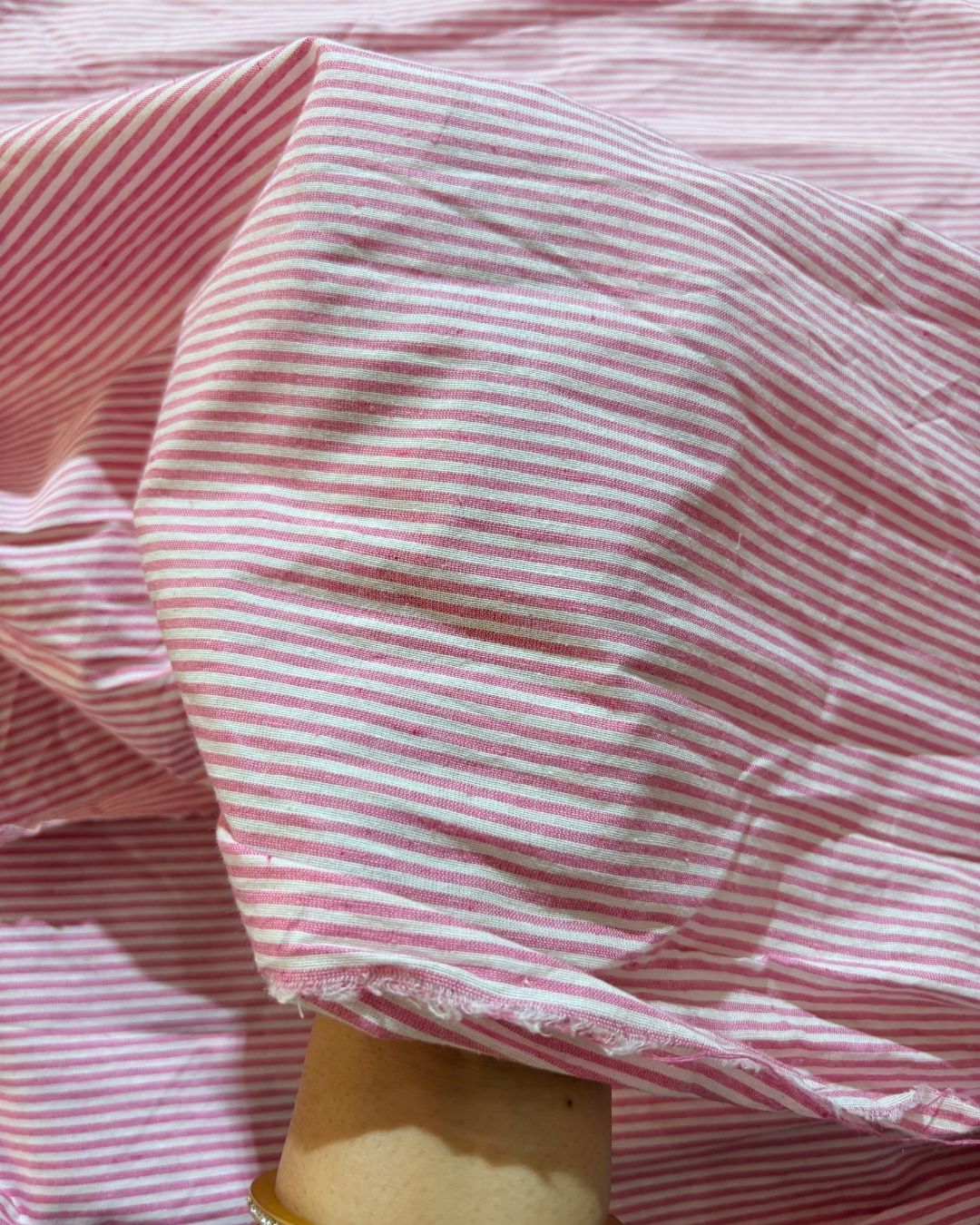Pink & White Strip Fabric FBS00029