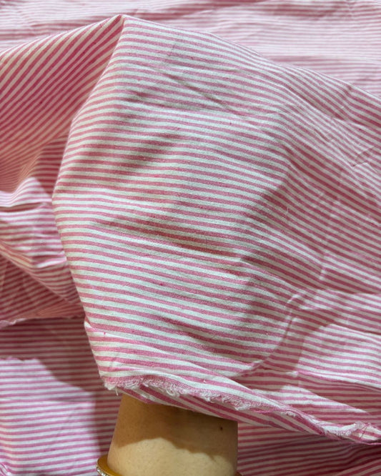 Pink & White Strip Fabric FBS00029