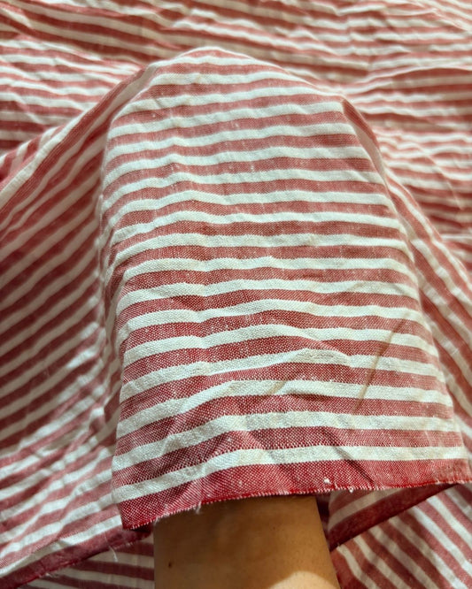 Red & White Strip Fabric FBS00031