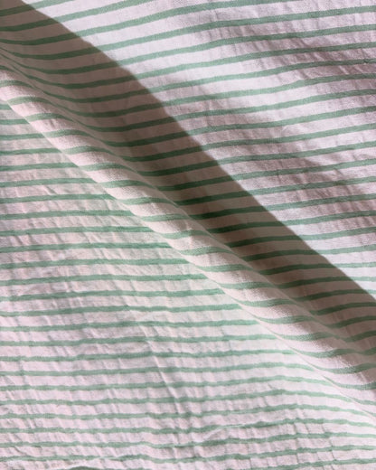 Green & White Strip Fabric FBS00032