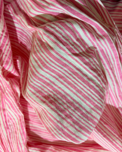 Pink & White Strip Fabric FBS00033
