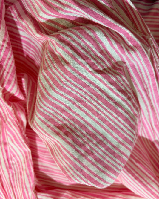 Pink & White Strip Fabric FBS00033